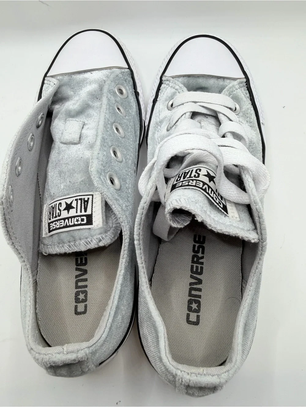 Converse Chuck Taylor All Star Low Top Sneakers - Light Gray suede